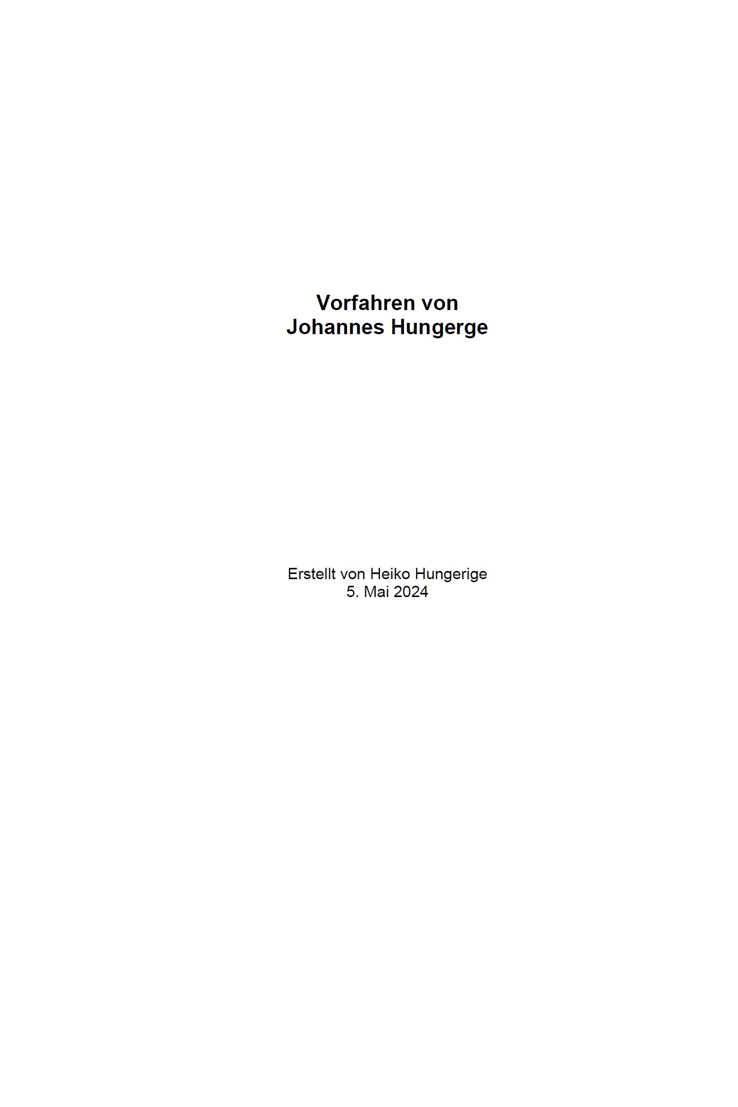 Ahnenbuch (Beispiel 2) mit Family Book Creator (FBC) - Vorfahren von Johannes Hungerge