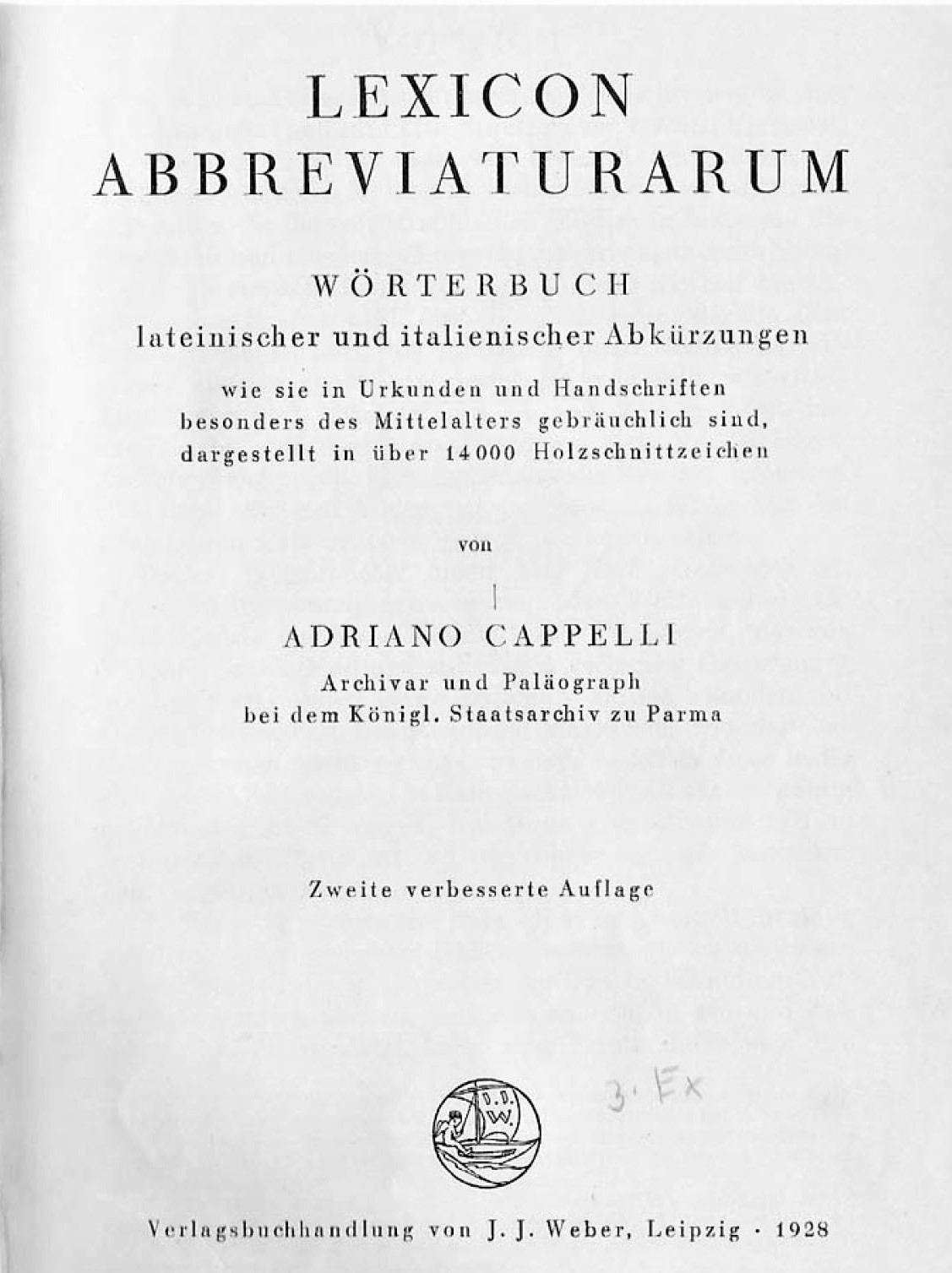 Cappelli (1928), Römische und Arabische Zahlenschrift