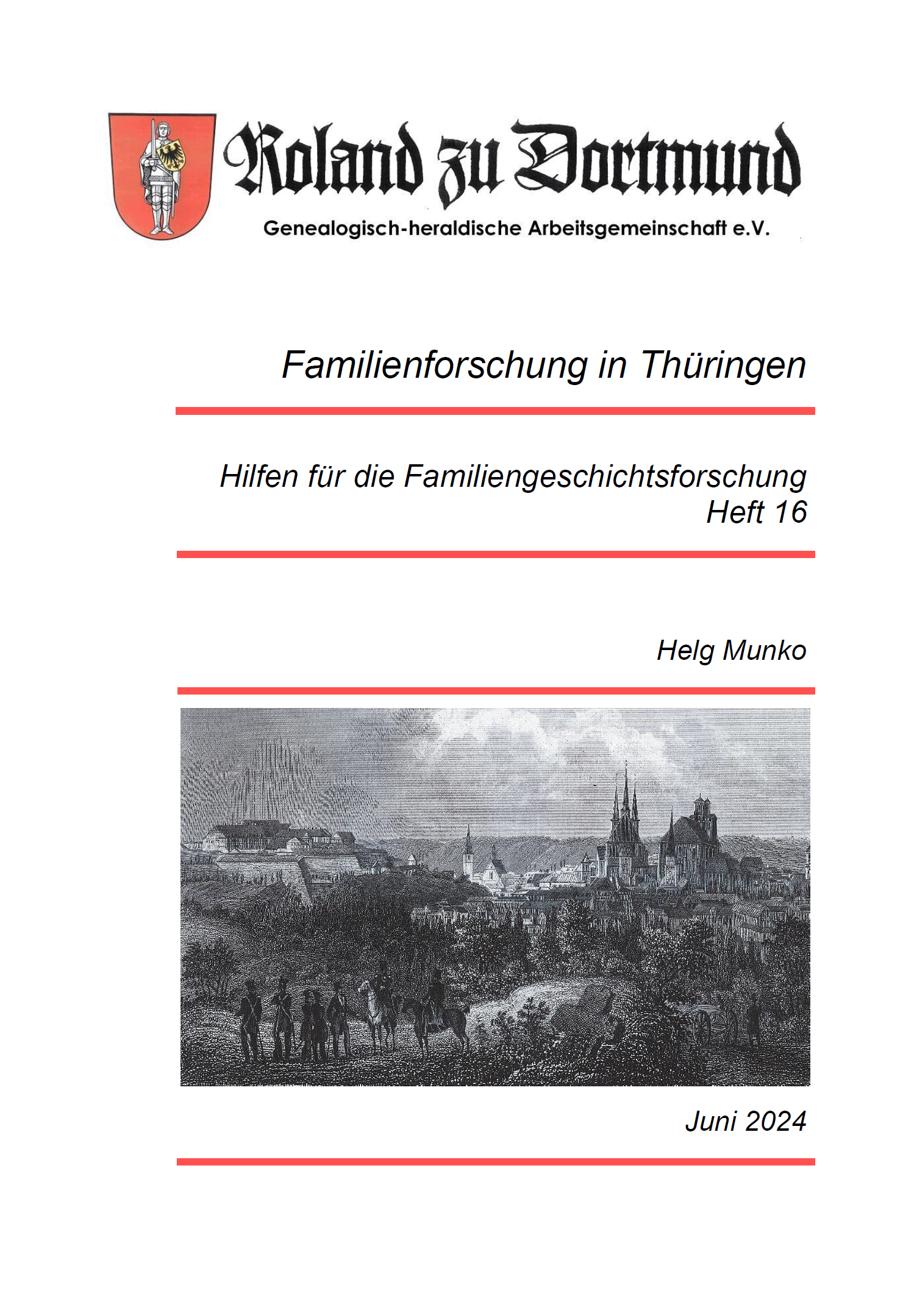RzD-Forschungshilfen Heft 16 - Familienforschung in Thüringen