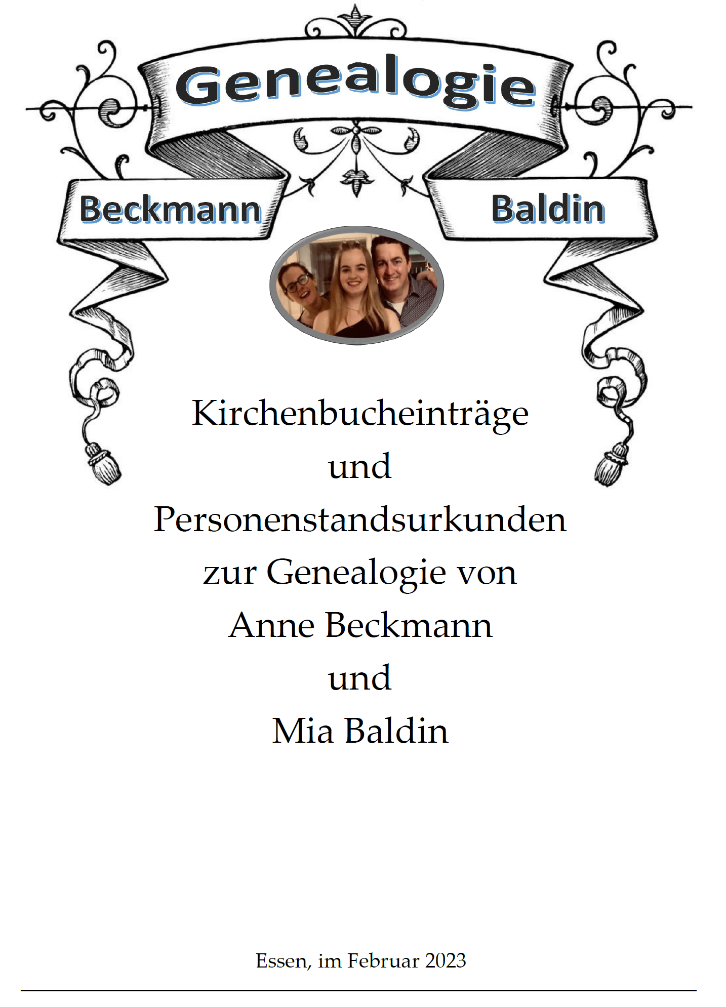Beckmann, A. & Hungerige, H. (2023). Kirchenbucheinträge und Personenstandsurkunden zur Genealogie von Anne Beckmann