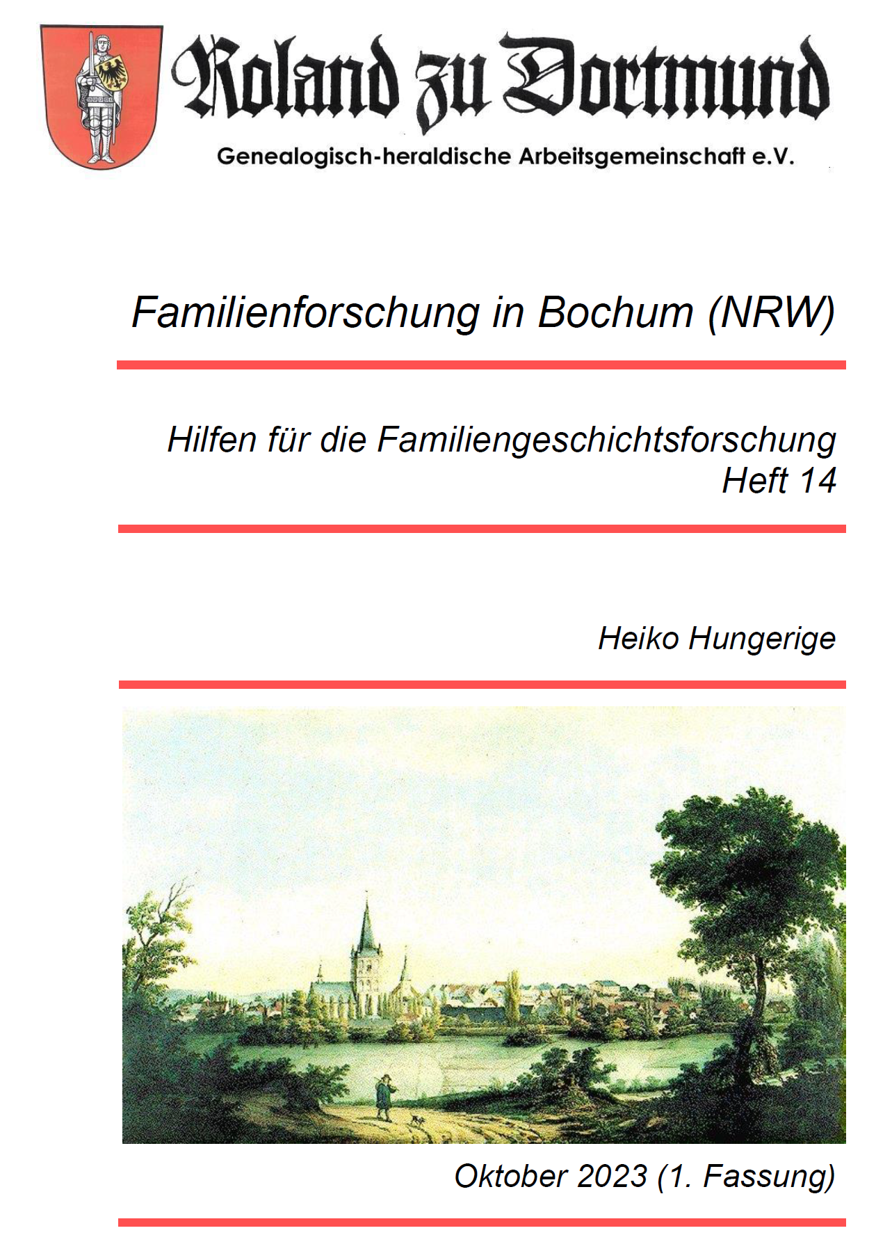 RzD-Forschungshilfen Heft 14 - Familienforschung in Bochum