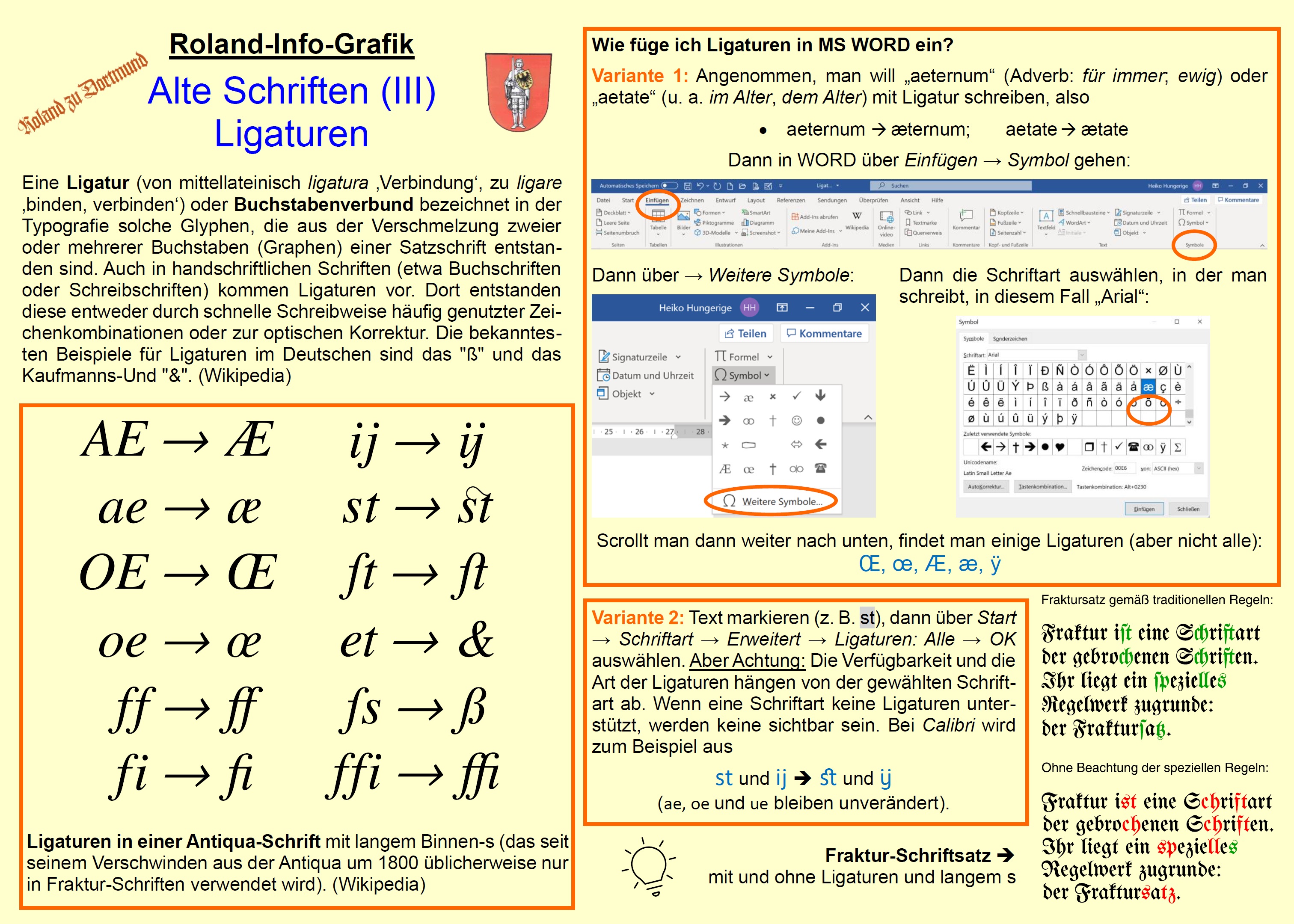 Roland-Info-Grafik 025 Alte Schriften III - Ligaturen