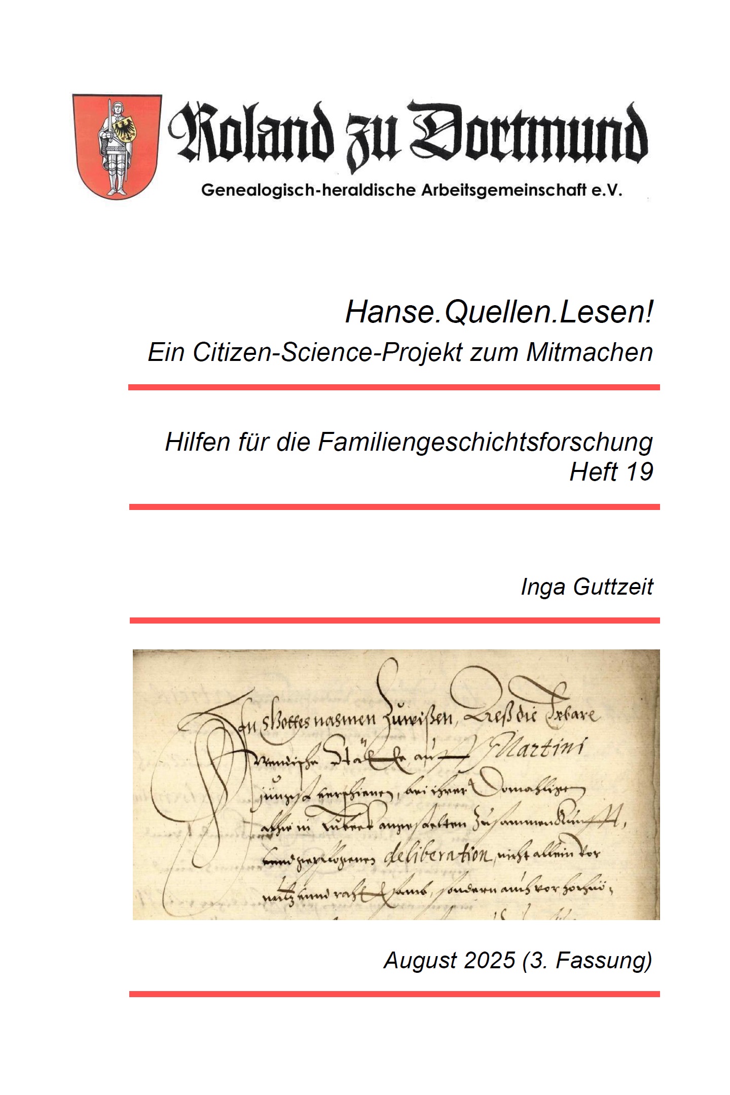 RzD-Forschungshilfen Heft 19 - Hanse, Quellen, Lesen