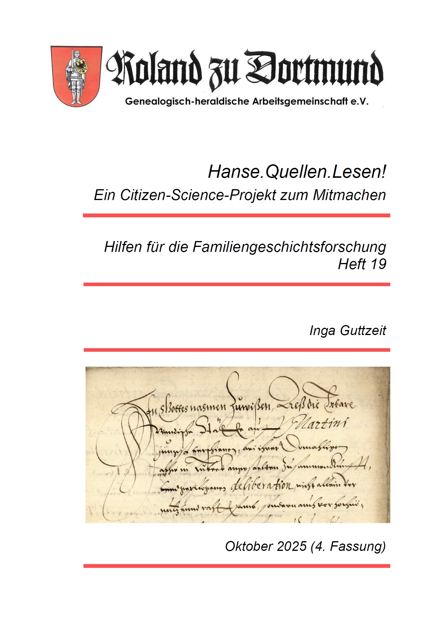 RzD-Forschungshilfen Heft 19 - Hanse, Quellen, Lesen