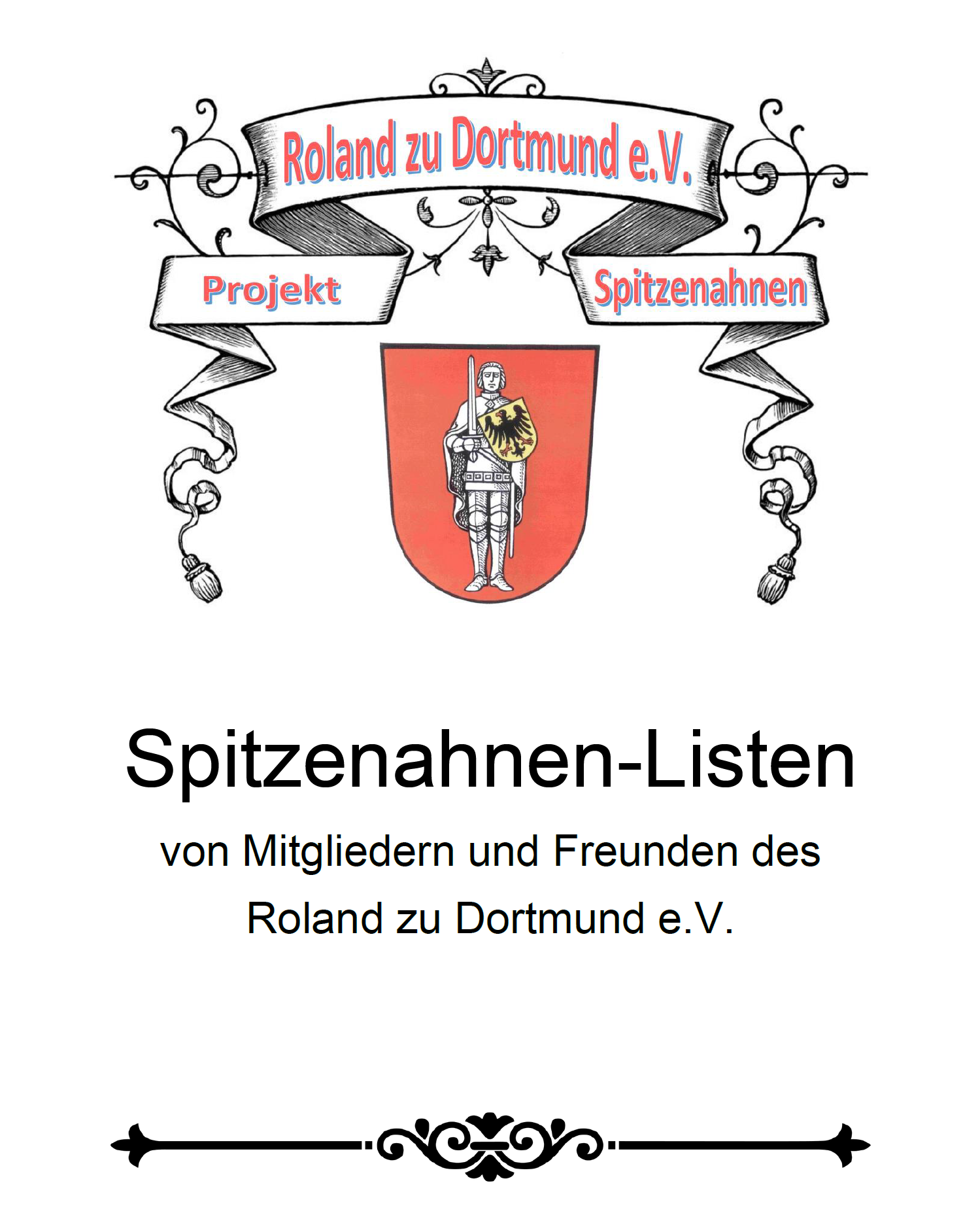 RzD (2022), Spitzenahnen-Listen der Mitglieder und Freunde des Roland zu Dortmund
