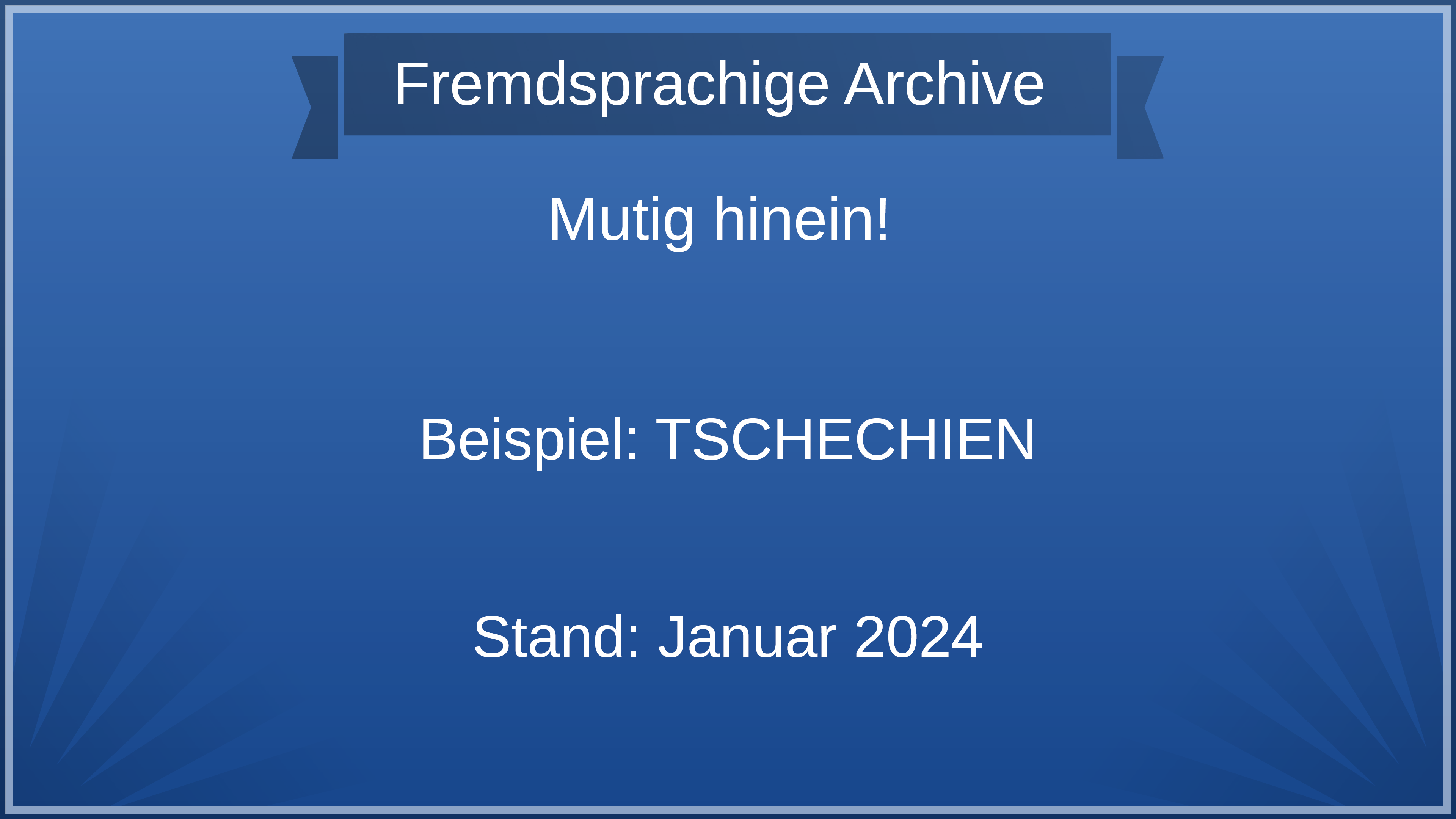 Tenschert (2024), Familienforschung in tschechischen Archiven