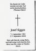 Totenzettel Sigges, Josef Tod 2002